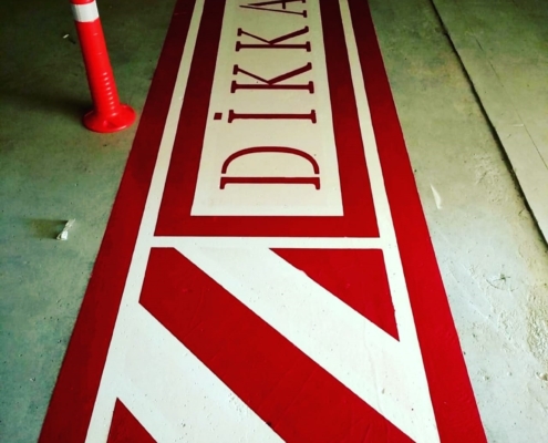 otopark trafik işareti boyama, otopark trafik uyarısı boyama, otopark uyarı işareti boyama,